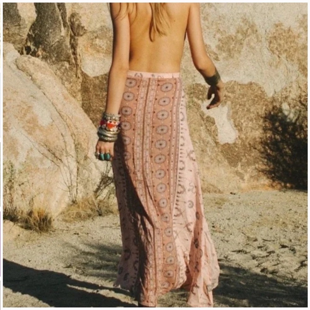 Vtg Rare Spell & The Gypsy Collective Coyote Maxi Split Skirt M Boho Festival - Picture 3 of 10